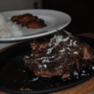 Cuban Style Steak with White Rice and Sweet Plantains